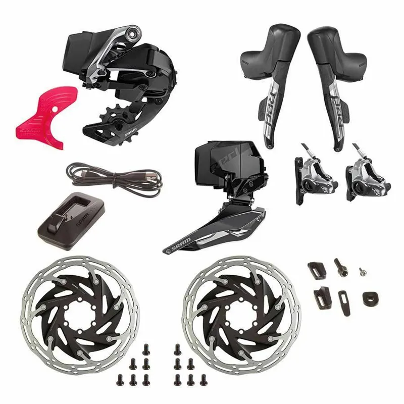 Sram Etap Red AXS 2 x 12 Speed Groupset with Flatmount Calipers and 6 Bolt Rotors-1